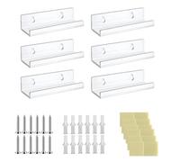 LifgWas 6 Porte-Vinyles Muraux Transparents en Acrylique - Support pour Disques Vinyle, Étagère de Présentation Murale Décorative pour Collection et Exposition dans Salon ou Bureau