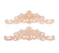 LIFKICH 2 Pièces Applique Bois Sculpté Décoratif pour Armoires et Meubles, Bois Léger et Résistant à L'usure, pour Décoration Intérieure Créative