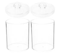 LIFKICH 2 Pièces Bocal de Rangement Multifonctionnel en Couvercle | Organisation de Salle de Bain à Maison, Protège les Boules de Coton, Format Compact