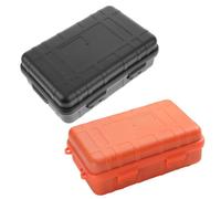 LIFKICH 2 Pièces Boîte de Rangement Étanche Scellée et Antichoc | Plastique Noir Orange, pour Outils et Appareils Électroniques, Usage Outdoor