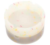 LIFKICH 2pièces Cendrier Silicone Lumineux Rond Cendrier Créatif Glow in The Dark Plateau Anti-Cendres Grand Volume Maison Bureau Design Candy pour Salon