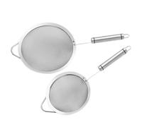 LIFKICH 2pièces Passoire Fine Maille Inox avec Manche Long Filtre Polyvalent pour Farine Jus Lait de Soja Tamis de Cuisine Résistant et Facile à Nettoyer Utilisation Domestique
