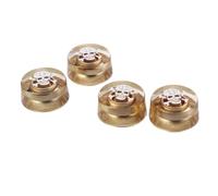 LIFKICH 4 Pièces Boutons Ronds de Contrôle de Volume et Tonalité pour Guitare Électrique, Tête de Mort Or en Plastique, Remplacement Facile pour Pièces de Guitare Électrique