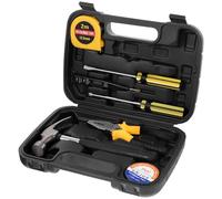 LIFKICH Boîte à Outils Multifonction en Plastique et Fer Noire Petite Trousse à Outils Maison, Présent Fête des Pères pour Vehicle et Home