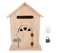 LIFKICH Boîte aux Lettres Murale en Bois Forme Maison, Style Vintage Kaki, Utilisation optimale de l'espace, verrouillable, pour courrier et Objets, entrée et Bureau