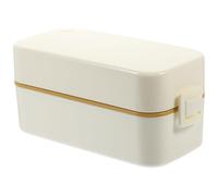 LIFKICH Boîte Bento Étanche à Double Couche 850ml en Pp, Blanche | Fermeture Fiable, Transport Facile, pour École et Camping, Garde les Aliments Frais sans Humidité