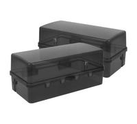 LIFKICH Boîtier de Prise Étanche Extérieur Installation Facile 2pcs en Plastique Noir, Boîte Électrique Résistante aux Intempéries pour Prises et Connexions Électriques en Extérieur