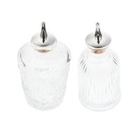 LIFKICH Bouteilles à Cocktail en Verre Flacons D'amers Décoratifs Élégants 2pcs Style Japonerie Rétro Bouchon Fin, pour Rangement et Arôme Subtil
