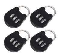 LIFKICH Cadenas à Combinaison 3 Chiffres Étanches Lot de 4 en Métal Noir pour Valise, Paquet à Dos et Casiers de Sport