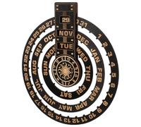 LIFKICH Calendrier Perpétuel Mural aux Coins Arrondis en Bois Décoration Élégante Installation Facile Pendentif Calendrier Original pour Bureau et Maison