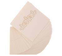 LIFKICH Cartes de Table en Papier Plié 50pcs Beige - Marque-places pour Buffet et Grandes Réunions d'Hiver - Décorations de Noël Chic et Polyvalentes