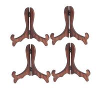 LIFKICH Chevalets Porte-Assiettes en Bois Courbé 4 Pièces Taille L Marron | Maison ou Réception, Met en Valeur Plaques de Collection et Photos, Format Compact sur Table, Facile à Placer