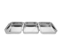 LIFKICH Ensemble de Plateaux à Paner en Acier Inoxydable Argenté, Design Emboîtable et Antirouille, pour Panure et Marinade, Gain de Place Assuré