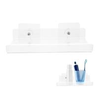 LIFKICH Étagère Murale Flottante en Acrylique Blanc Forme en U Support sans Perçage pour Salle de Bain Décoration et Rangement Supplémentaire