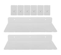 LIFKICH Étagères Murales Flottantes 30X15 CM en Acrylique Transparent, Support pour Jardinières Fixation Adhésive, pour Rangement Salle de Bain Cuisine - Lot de 2 Pièces