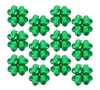 LIFKICH Lot de 50 Ballons en Aluminium Forme Cœur et Trèfle à Quatre Feuilles Vert pour Décoration de Fête, Mariage, Résistants et Sûrs à Utiliser