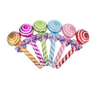 LIFKICH Lot de 6 Ballons Rond en Aluminium Forme Sucette pour Fête Garçon et Filles, Facile à Gonfler, Décoration Colorée pour Carnaval et Shower, Sécurité Garçon et Filles Assurée