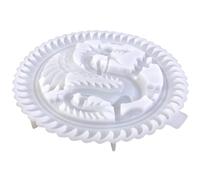 LIFKICH Moule à Relief Dragon Rond en Silicone pour Bricolage Créatif | Flexible, Résistant à L’usure, Démoulage Facile, Blanc, pour Résine Époxy et Loisirs Créatifs