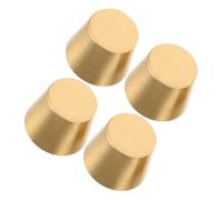 LIFKICH Pieds de Meuble en Laiton Massif 10 MM Socle en Bois, Lot de 4 Rehausseurs Compacts pour Planches à Découper et Bureaux - Supports Stabilisateurs pour Tables Basses et Étagères