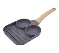 LIFKICH Poêle à Œufs Design à Compartiments Multiples en Silicate Minéral, Poêle Ronde Robuste pour Cuisiner Différents Aliments Simultanément, Cuisine Maison ou Restaurant