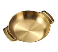 LIFKICH Poêle de Cuisson Multi-usages en Acier Inoxydable à Double Poignée | Finition Or, Soudure Serrée, Poignée Pratique, Nettoyage Facile, pour Restaurant et Boutique de Fondue