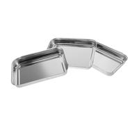 LIFKICH Préparation Alimentaire Plateaux Empilables Ensemble de 3 en Acier Inoxydable pour Marinade de Poulet Surface Hygiénique et Design Emboîtable Cuisine