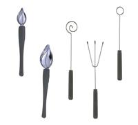 LIFKICH Set de 5 Fourchettes en Acier Inoxydable pour Trempage de Chocolat Poignée Confortable, Outils Légers pour Peinture et Dressage de Plats Occasions la Cuisine Occidentale
