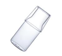 LIFKICH Théière en Verre Résistante la Chaleur 400ml Pot à Lait et Tasse pour Petit-déjeuner, pour Maison ou Fête, Ensemble Pratique pour Jus et Thé