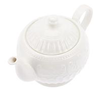 LIFKICH Théière pour Boire Thé 900cc en Céramique Gaufrée Blanche Élégante et Délicate et Entre Amis Maison Décoration de Bureau