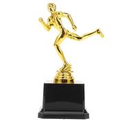 LIFKICH Trophée de Course à Pied en Plastique Doré, 1 Pièce | Finition Brillante, Base Stable pour Plaque, Rendu Réaliste, Décor de Bureau, Remise Scolaire, Cérémonie