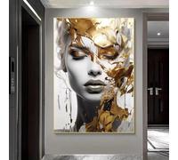 LIFKNVN Affiches d'art abstraites modernes avec visage de femme, peintures sur toile XXL pour décoration de salon et de chambre à coucher 70 x 100 cm avec cadre