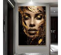 LIFKNVN Impression sur toile représentant un visage de femme abstrait moderne, décoration murale pour salon et chambre (70 x 100 cm, cadre intérieur)