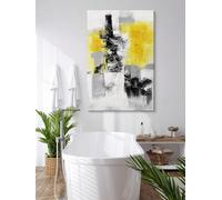 LIFKNVN Tableau abstrait mural jaune et gris, affiches et impressions en noir et blanc, pour chambre à coucher, salon, cuisine, 40 x 60 cm, sans cadre