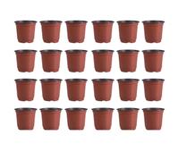 LIFKOME 100 Pièces Pot de Fleurs en Plastique Respirant PP, 90mm, Marron