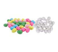 LIFKOME 100 Pièces Œufs de Simulation Créative en Plastique | Aspect Réaliste, Surface Lisse, Légers et Réutilisables, pour Paniers, Guirlandes, Vitrine et Bricolage Maison
