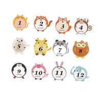 LIFKOME 12 pièces Autocollants Garçon Fille Mois Cartoon Décor Photo Adorable Gommettes Garçon Fille Garçon Fille Montessori Éveil Souvenir Naissance
