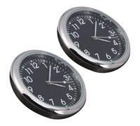 LIFKOME 2 Pièces Horloge de Voiture Adhésive, Mini Tableau de Bord, Noire