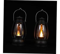 LIFKOME 2 Pièces Lampe Halloween LED Rétro Portable Lanterne à Main Décorative Noire Lumière Dambiance pour Fête et Intérieur