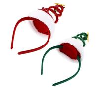 LIFKOME 2 Pièces Serre-tête Noël Rotatif Vert et Rouge Accessoires Cheveux Fête Xmas Décorations Coiffure Lutin Farceur pour Filles et Femmes