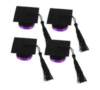LIFKOME 4 Pcs Mini Toque de Diplômé Bouchon de Bouteille Fournitures pour Fête de Remise de Diplômes en Tissu Feltine Symbolique Académique pour Bouteilles de Vin et Cérémonies