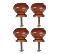 LIFKOME 4 Pièces Lot de Boutons en Bois Marron de Champignon pour Tiroirs et Armoires, Surface Lisse et Prise Confortable, Poignées Vintage Élégantes pour Décoration Intérieure