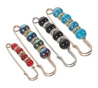 LIFKOME 4pcs Épingles de Sûreté Broches en Perles pour Femmes, Réutilisables et Amovibles, Alliage et Pierre, Accessoires Uniques pour Écharpes et T-shirts