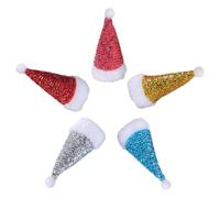 LIFKOME 5 Pièces Mini Chapeau de Noël pour Couverts, Couvre-bouteille de Vin en Tissu, Forme Chapeau, 4 5 6 7, pour Fourchettes et Couteaux, Décor de Table de Noël