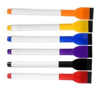 LIFKOME 6 Pièces Marqueurs Effaçables à Sec Colorés avec Gomme | ABS et Feutre, Écriture Fluide, Usage Polyvalent, pour Verre et Céramique, Dessin Créatif