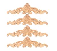 LIFKOME Appliques Décoratives en Bois Khaki Faciles à Installer Peindre 4 Pièces Style Élégant Classique pour Décoration Maison et Meubles pour Décoration Intérieure