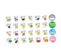 LIFKOME Autocollants pour Ventre de Grossesse 28 Pièces, Accessoires Photo Maternité, Stickers Hebdomadaires pour Ventre Rond, Faciles à Coller et Retirer, Couleurs Solide pour Souvenirs