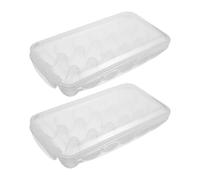 LIFKOME Boîte à Œufs et Nettoyage Facile Empilable en Plastique avec Couvercle Support à Œufs Optimisation de L'espace Lot de 2 pour Organisation pour Réfrigérateur la Cuisine et Frigo