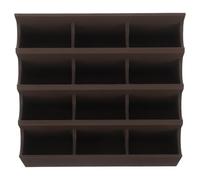 LIFKOME Boîte de Rangement Multi-Emplacements pour Lames de Rasoir 12 Compartiments Compact Marron Matériau Haute Résistance Organisateur Sécurisé pour Salle de Bain Salon de Coiffure
