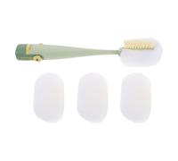 LIFKOME Brosse à Bouteille à Long Manche en Éponge pour Nettoyage des Bouteilles, Tasses et Gobelets - Lot de 1 set de Brosse 3 Recharges - Couleur Vert Foncé - Outil Ménager Indispensable