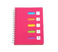 LIFKOME Cahier à Spirale Papier Épais et Plat, Écriture Fluide, pour Étudiants Onglets Colorés pour Prise de Note en Bureau et École